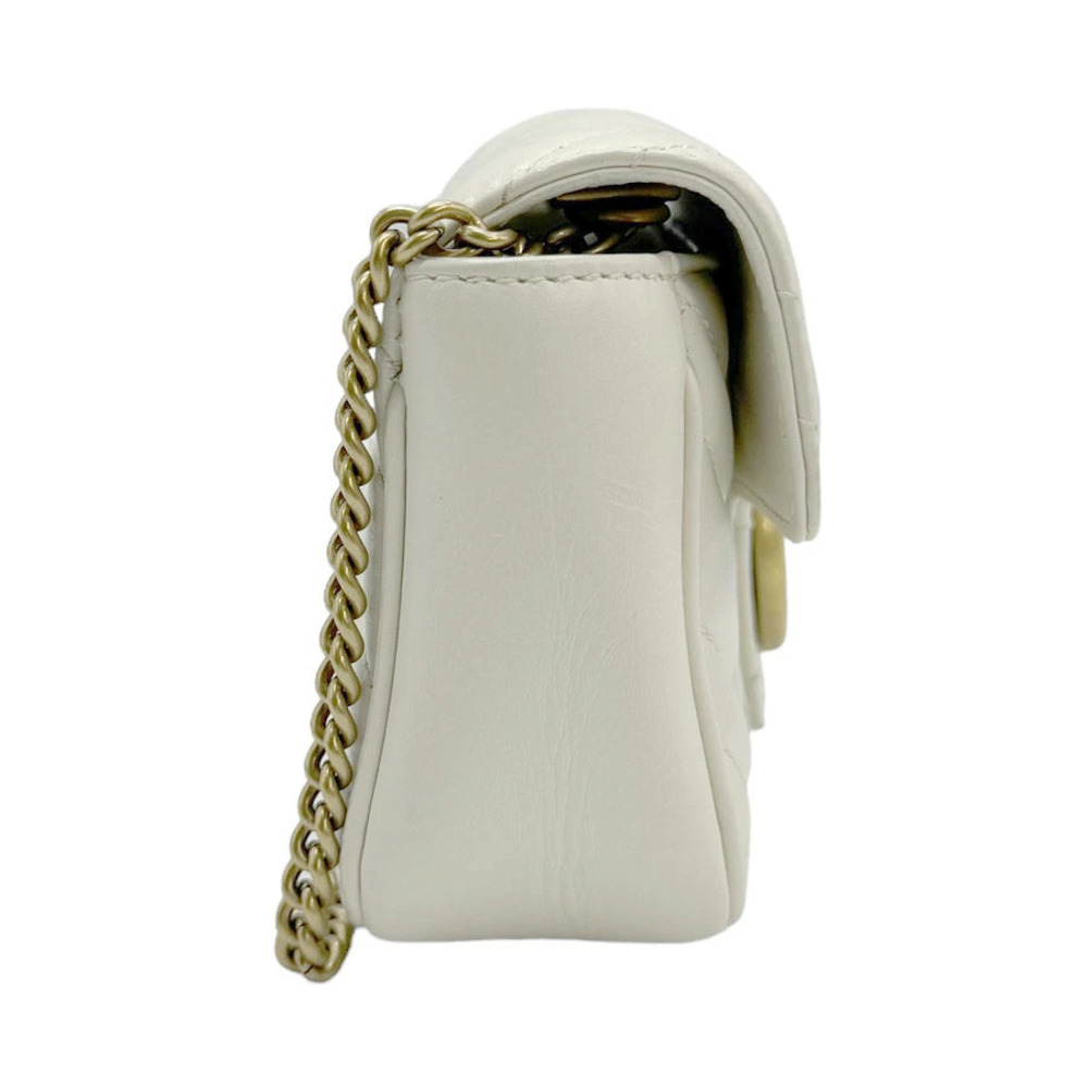 Gucci Leather GG Bag White Shoulder Marmont Ivory White